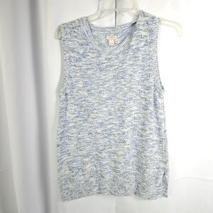 J Crew Womens Small Blue Crew Neck Sweater Vest Sleeveless Tank Top